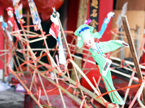 海滄蜈蚣閣，利用糊紙人偶裝飾，極具特色。