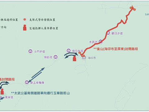 交通管制圖2。（金門國家公園提供）