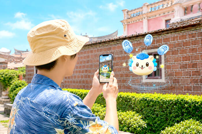 「风狮囝的修行之旅」AR互动集章活动同步登场，邀请旅客跟随风狮囝走访金门特色景点与合作店家。（产发处提供）