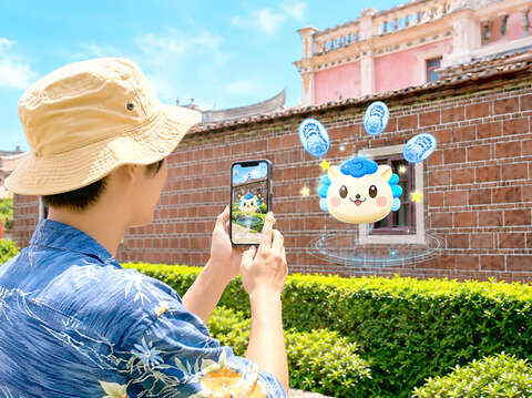 「风狮囝的修行之旅」AR互动集章活动同步登场，邀请旅客跟随风狮囝走访金门特色景点与合作店家。（产发处提供）