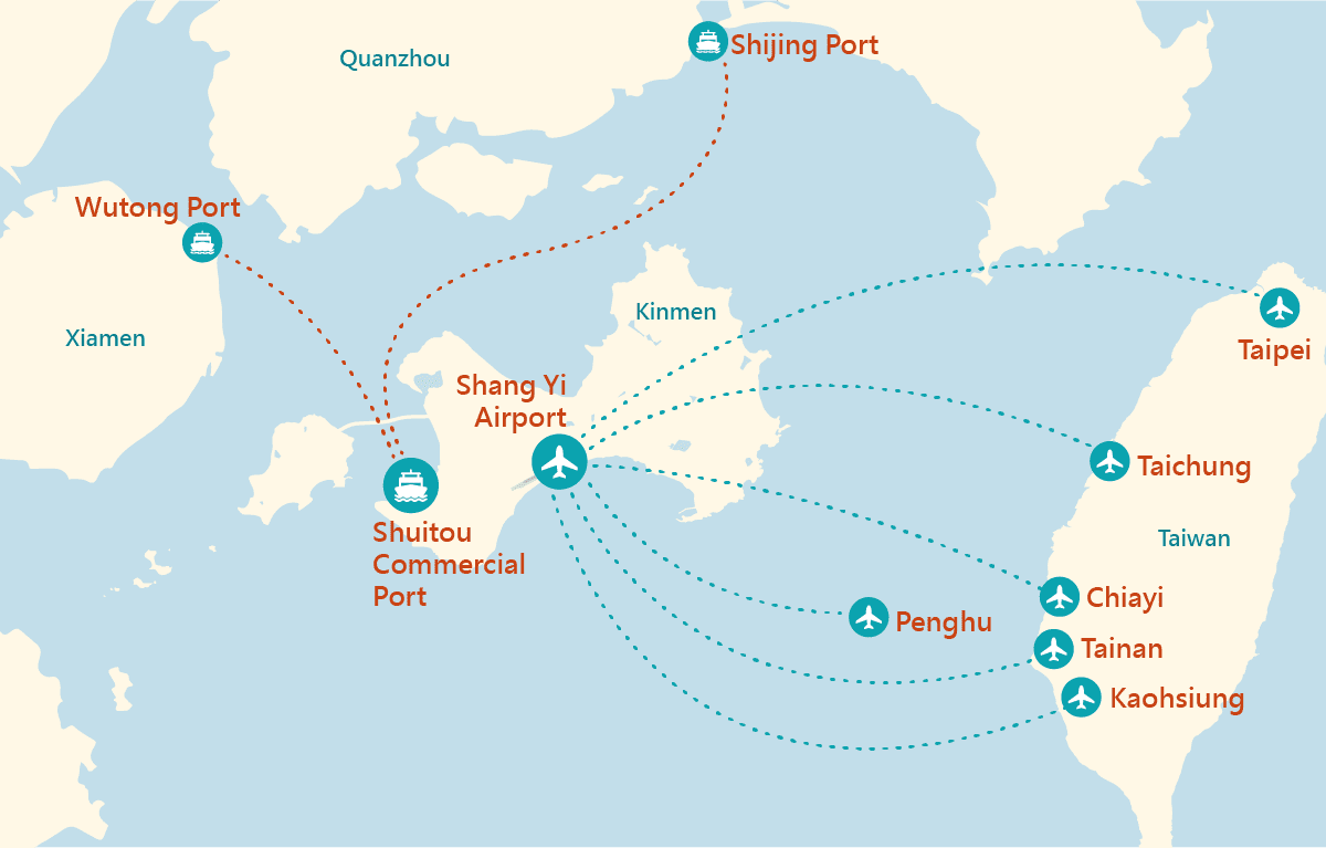 Kinmen airline route map 