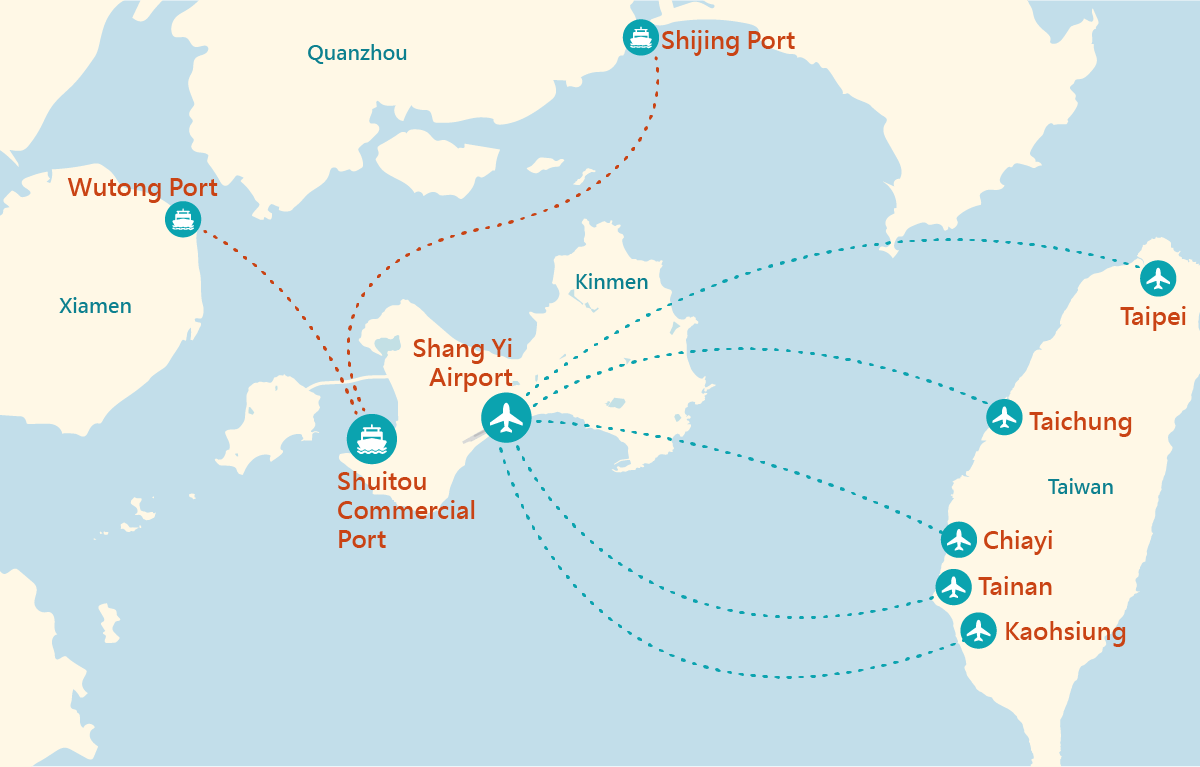 Kinmen airline route map